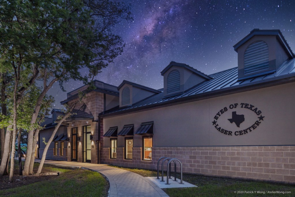 nighttime exterior photo of {PRACTICE_NAME}